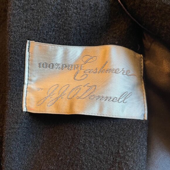 1950’s 100% Pure Cashmere Fur-collared Black Coat JJ O’Donnell Size: 2XL - Picture 4 of 4